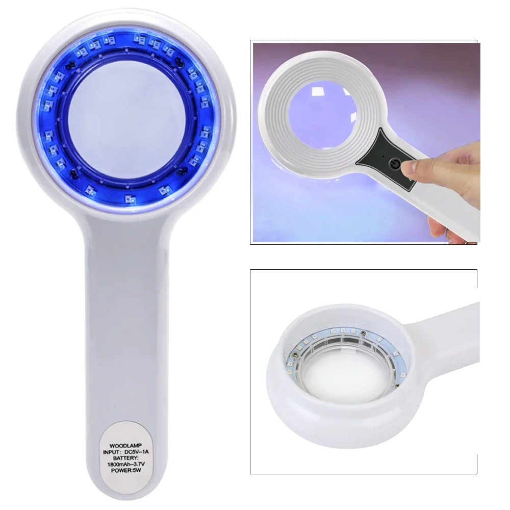 NEW Professional Dermatoscope Skin Medical Magnifier Detection Woods Lamp UVA Lamp For Vitiligo Detection
