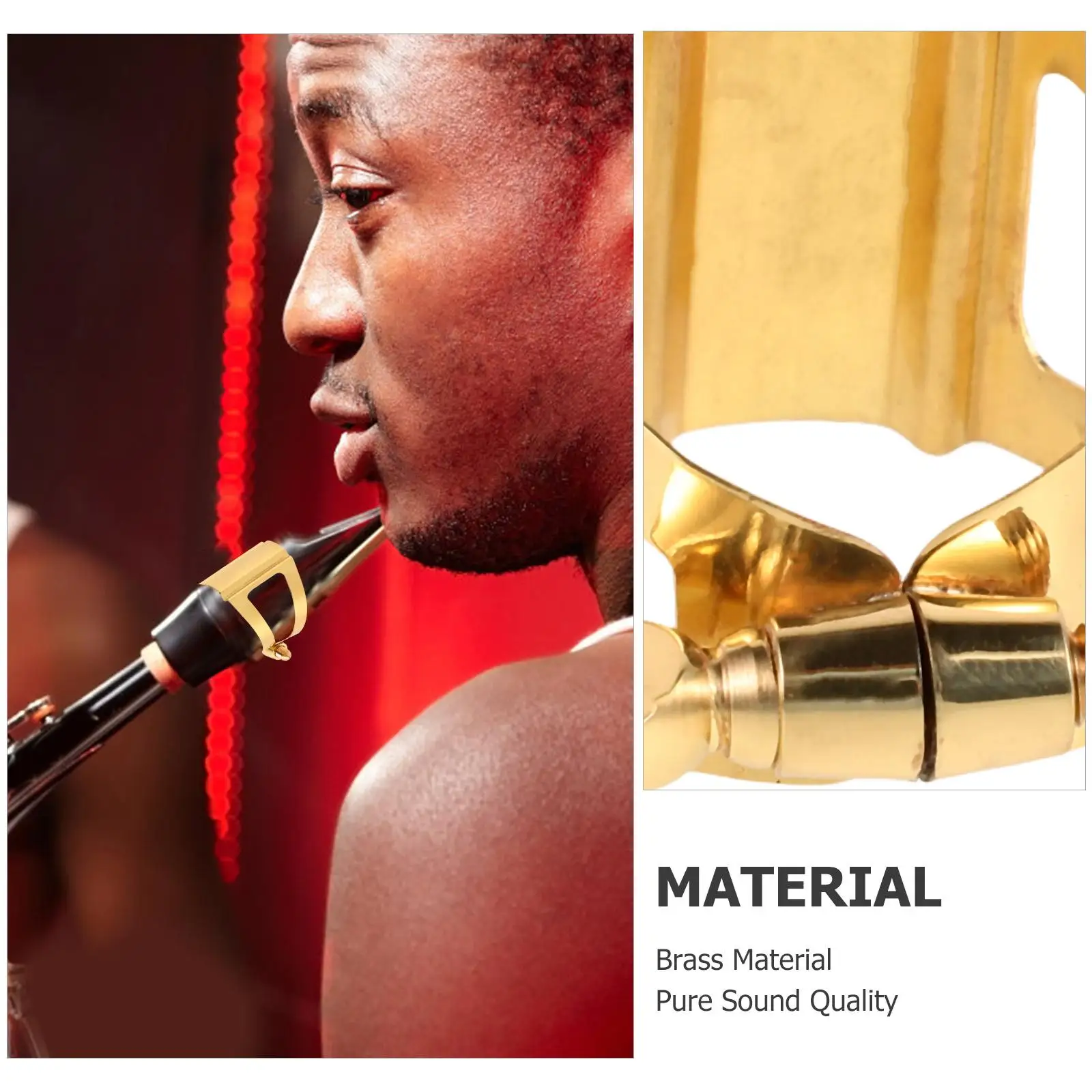 

Saxophone Ligature Fastener Golden Brass Clip for Alto Sax Mouthpiece Thumb Tenor Metal Accessories Sax Supplies
