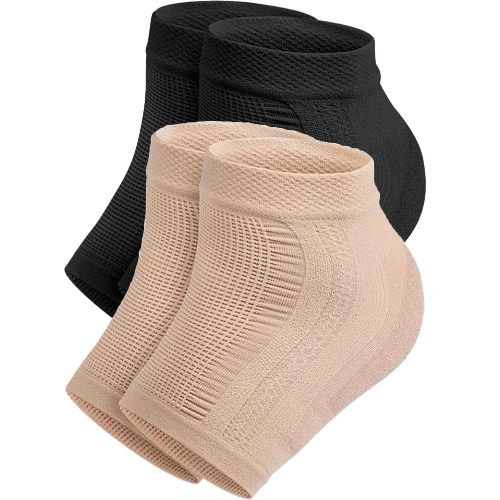 2Pairs Moisturizing Heel Socks Footcare Gel Sleeves Cracking Preventing Supplheel Protector Comfortable Breathable for Dry