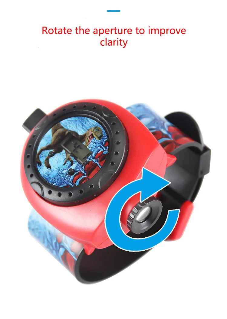 1Pc 3D Dinosaur Projection Electronic Watch for Kids - Fun Luminous Toy and Kindergarten Gift