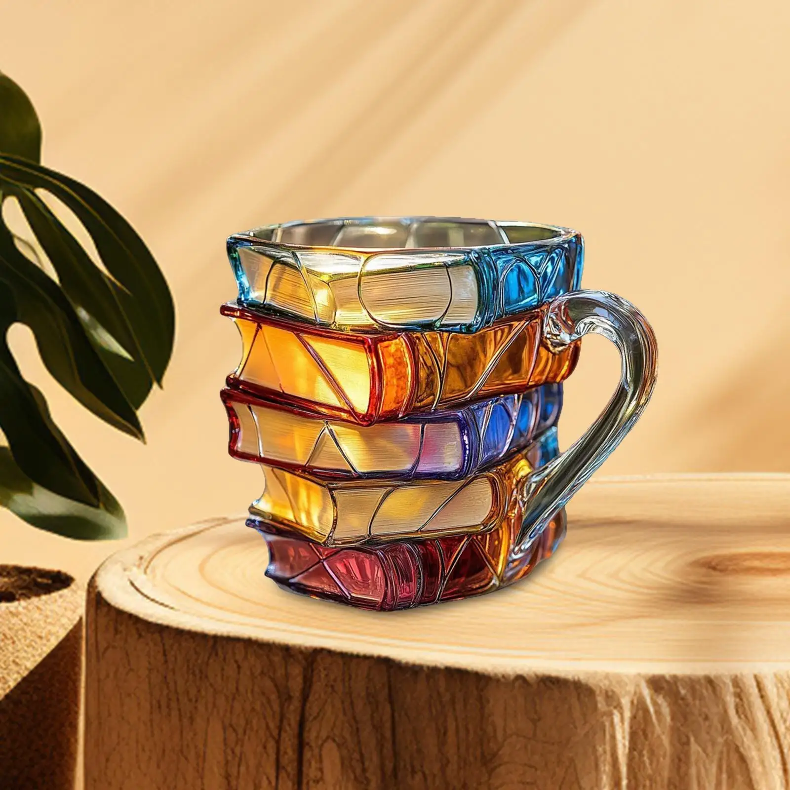 

3D окрашенная стеганая кружка в форме книги, новинка 3,5x3,5x4,7 дюйма, красочная для декора полки стола, универсальное украшение для стола, 260 мл