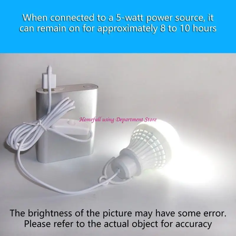 5W LED Bulb With Push Button Control Hanging Tent Lamp Portable LED Camp Light for Work BBQ Fishing Repair Enduring