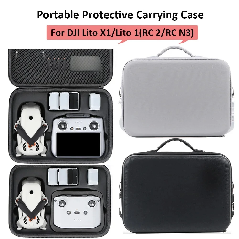 Portable Carrying Case For DJI Lito 1/Lito X1 RC 2/RC N3 PU Protective Shoulder Bag Hard Travel Box Handbag Drone Accessories