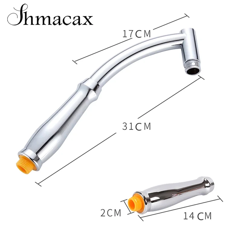 Shower Head Extension Arm Hand Hold Adjustable Extender Angled Shower Arm Kit Chrome Sprinkle Parts For Bathroom