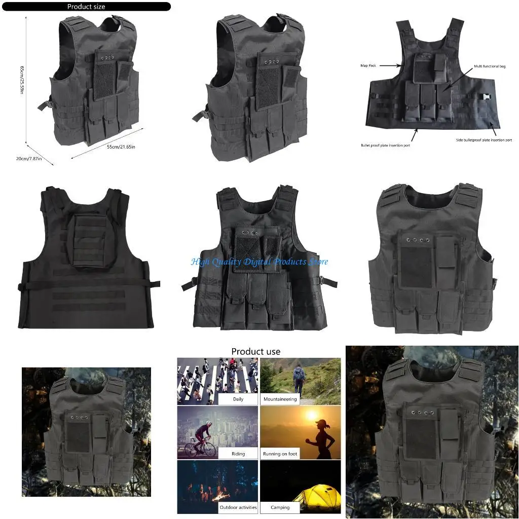 U2JE Colete Tático Porta Placas Colete Multifuncional Homens Colete Combate para Paintball CS Caça Esportes Ao Ar Livre