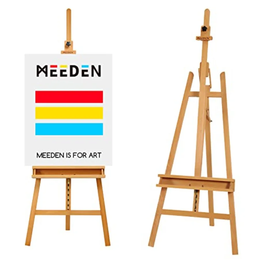 

Large Painters Easel Adjustable Solid Beech Wood Artist Easel Studio Easel for Adults with Brush Holder Holds Canvas up to 48"