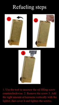 קלאסי רטרו Kowtow גלגל שחיקה שמן מצית פליז חומר דלק מצית נייד לאיסוף מתנות קטנות לגברים 8 best sales מצית רטרו - №1