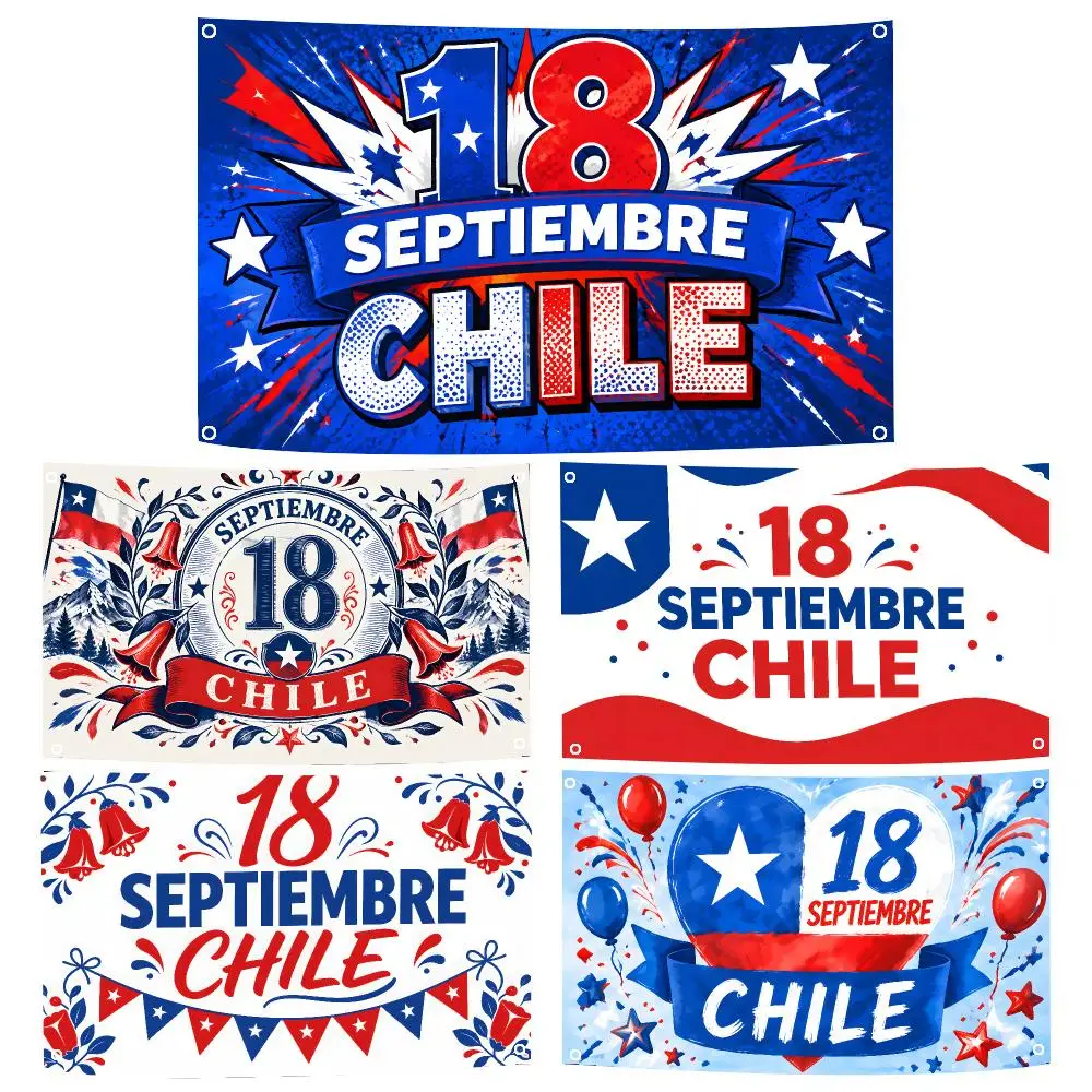 Chilean September Celebrations Flags Durable Outdoor Indoor Festive Decoration Classic Design Wall Room Banner