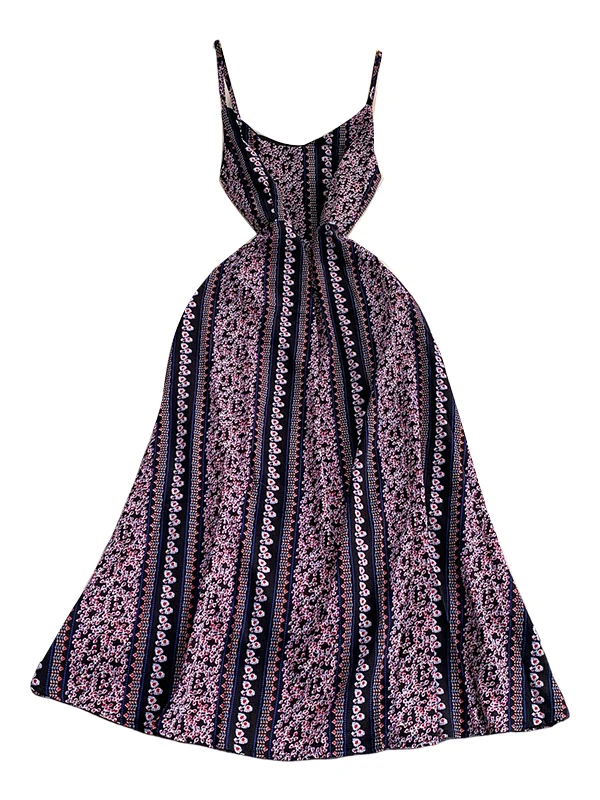 Sweet Floral V-ne Strapl Dr Women's Summer Holiday Sexy Bal High Waist Slimming Maxi Skirt Korean Sle Print A-...