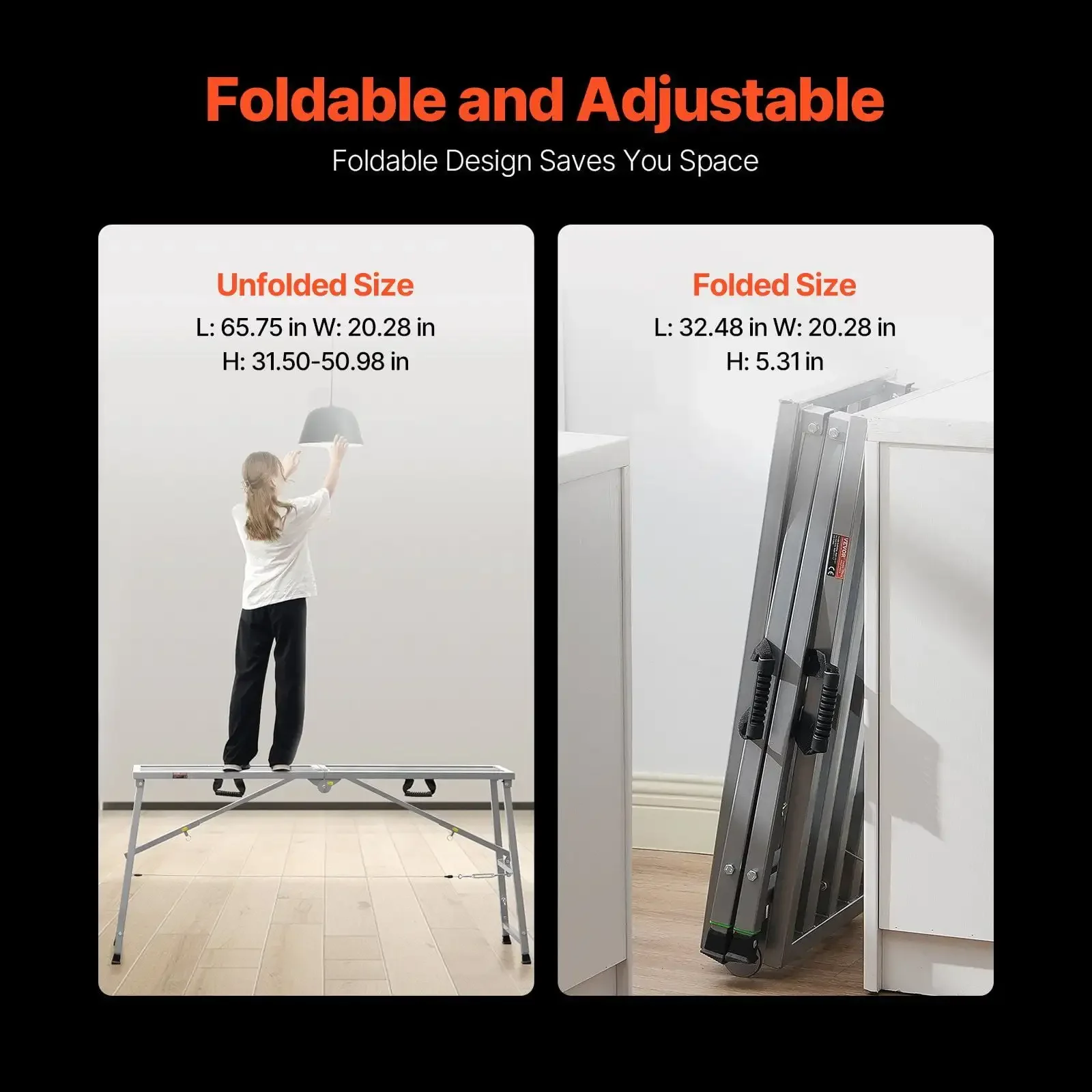 Platform Adjustable Height Portable Scaffolding Platform 800 lb Load