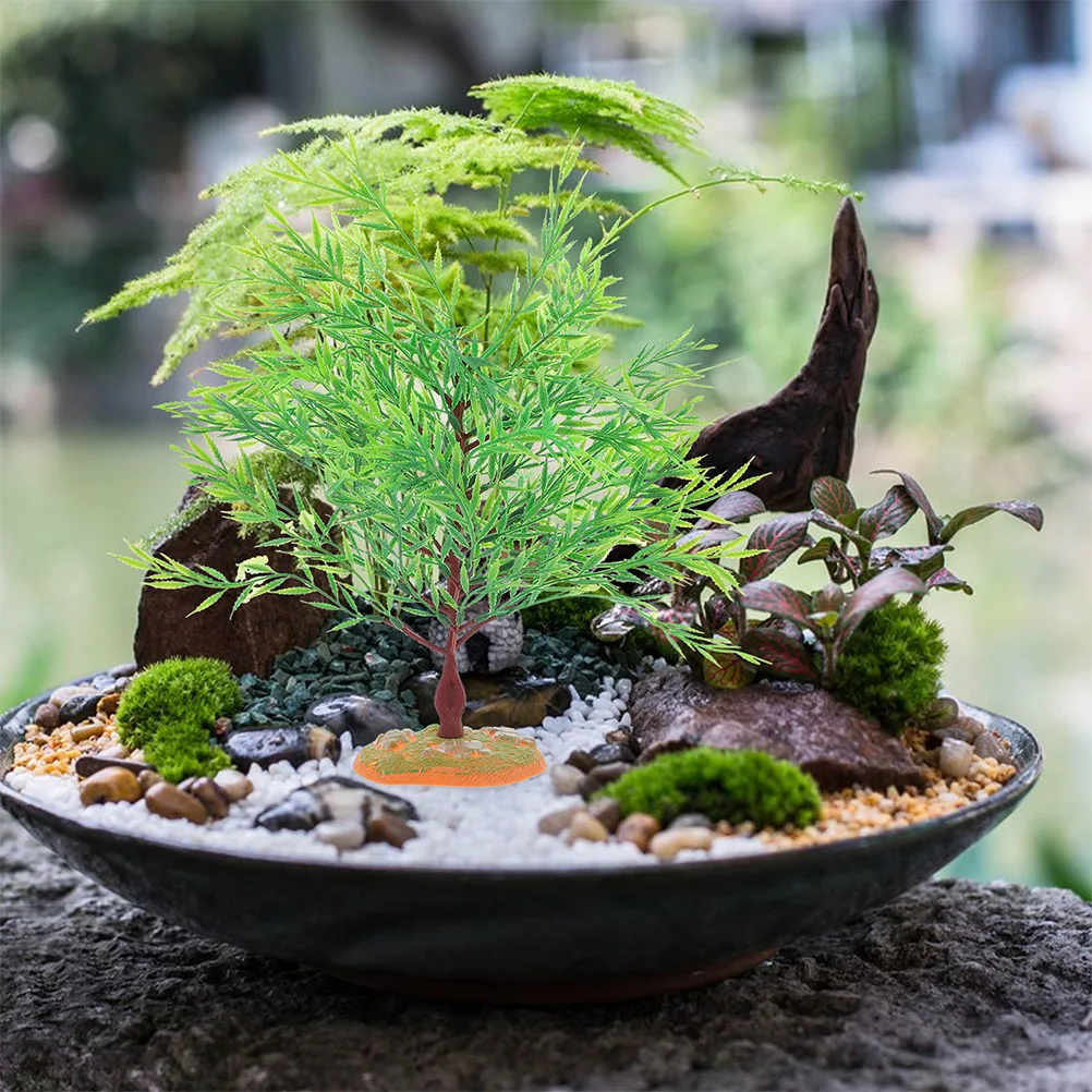 

2pcs Miniature Trees Realistic Handmade Small Plastic Landscape Decor Architectural Accessories Garden Supplies