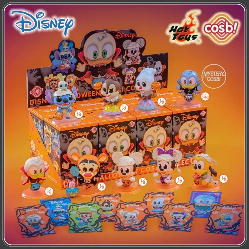

Новые HotToys Cosbi Disney слепая коробка Микки Минни Стич модная вечеринка в виде тыквы на Хэллоуин, коллекция фигурок, подарок, загадочная игрушка