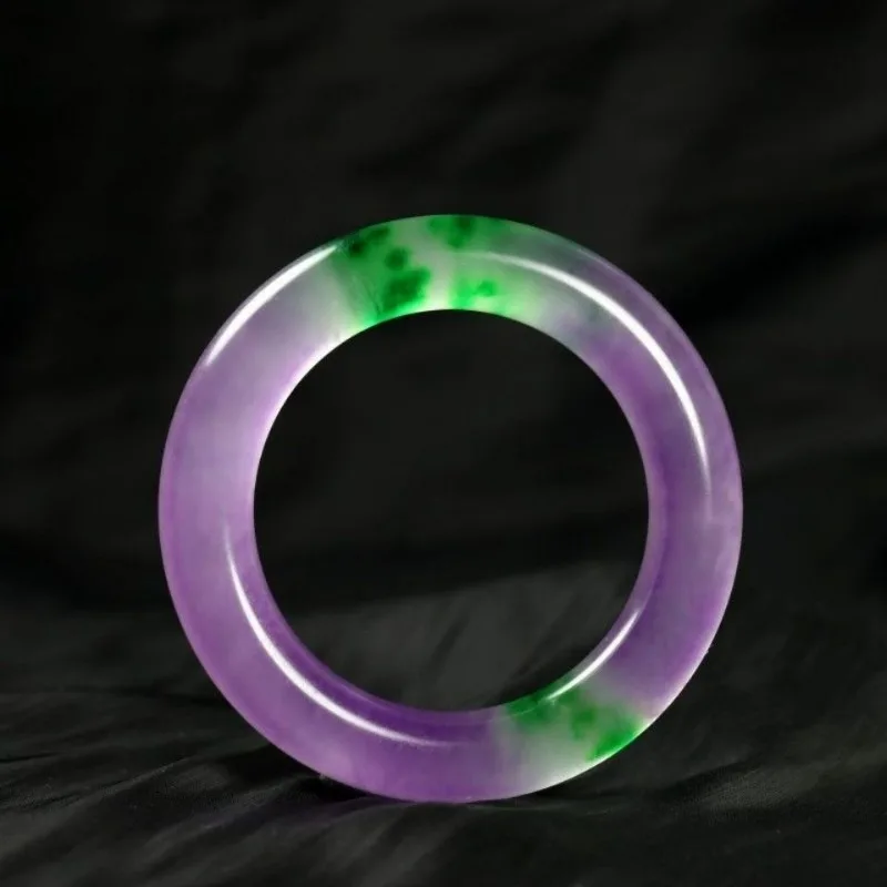 

Jade Bracelet, High Ice Natural Quartzite Jade Round Bar Jade Bracelet Jewelry
