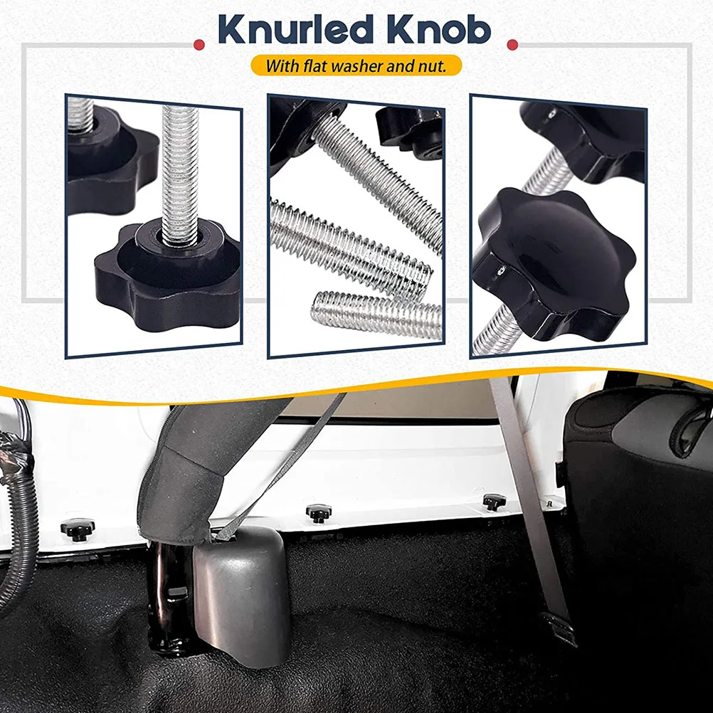 

10pcs Carbon Steel Plastic Clamping Knob Threaded Screw Stud Widely Used for Lathe Machine Tools Hardware Parts