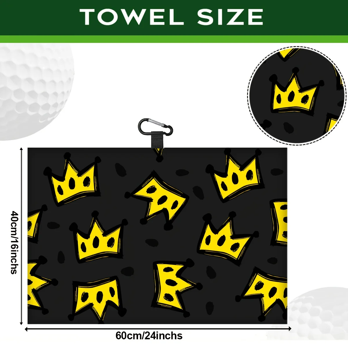 Large Golf Towel  Super Absorbent Microfiber Cloth, Heavy-Duty Golf Bag Accessory, Machine Washable - Ideal Golf Gift for Men