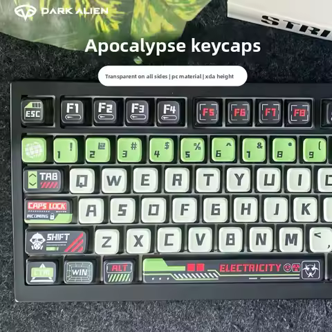 Dye-Sublimation 4-Sided Translucent Doomsday Horizon Keycaps 119 Keys PC Material Custom DIY Mechanical Keyboard Keycaps