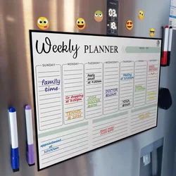 Magnetic Mensal Weekly Planner Calendar Table, Dry Apagar Whiteboard, Frigorífico Adesivo, Message Board, Menu, Novo, 2024