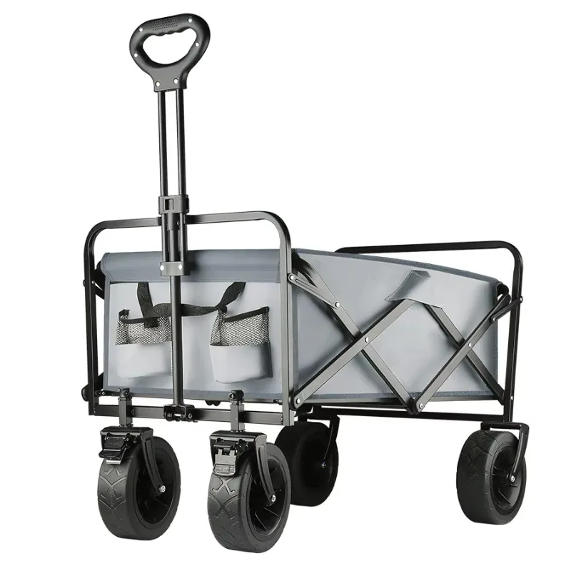 Heavy Duty Folding Camping Wagon 400L Large Capacity Outdoor Utility Cart with All Terrain Wheel for Beach Picnic and Garden Use - view 2