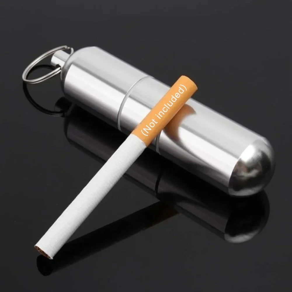 Waterproof Mini Metal Cigarette Holder Ultra Light Cigarette Pocket Box with Key Ring Stonego Widget Storage Container