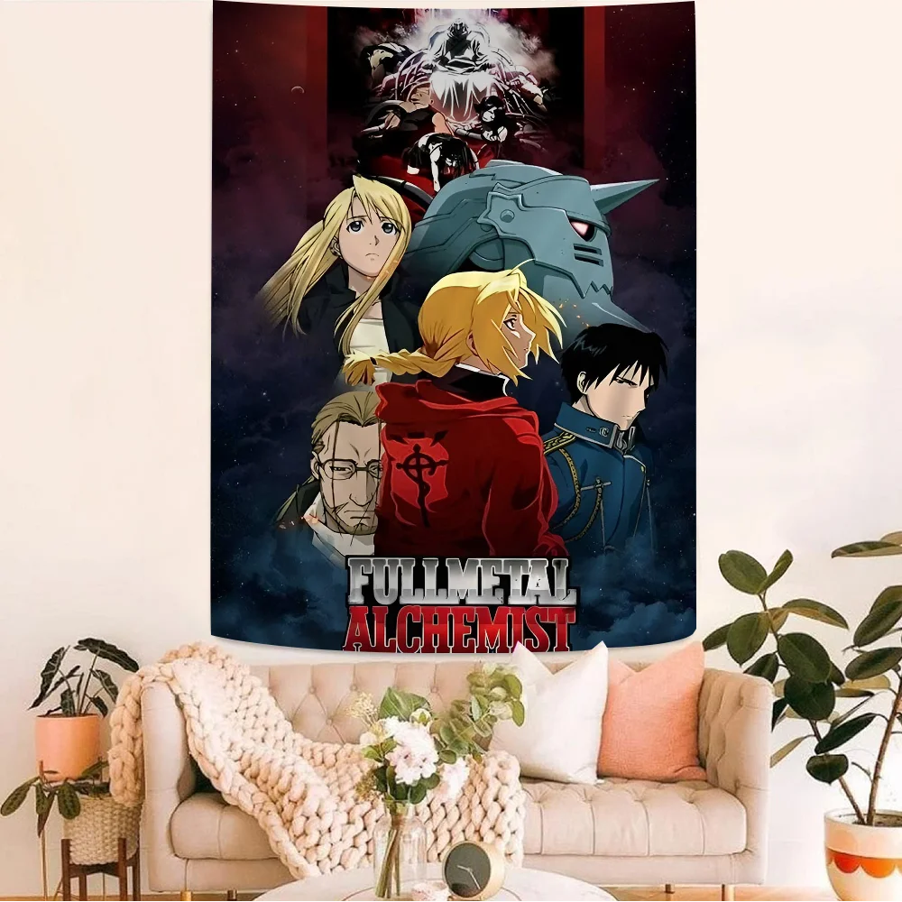 

Fullmetal Alchemist Cartoon Tapestry Hippie Flower Wall Carpets Dorm Decor Art Home Decor