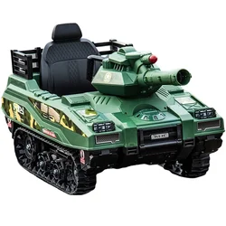 wholesale 24V battery kids real track toy tank with cannonball children electric ride on tank toy ride-on car for kids to drive