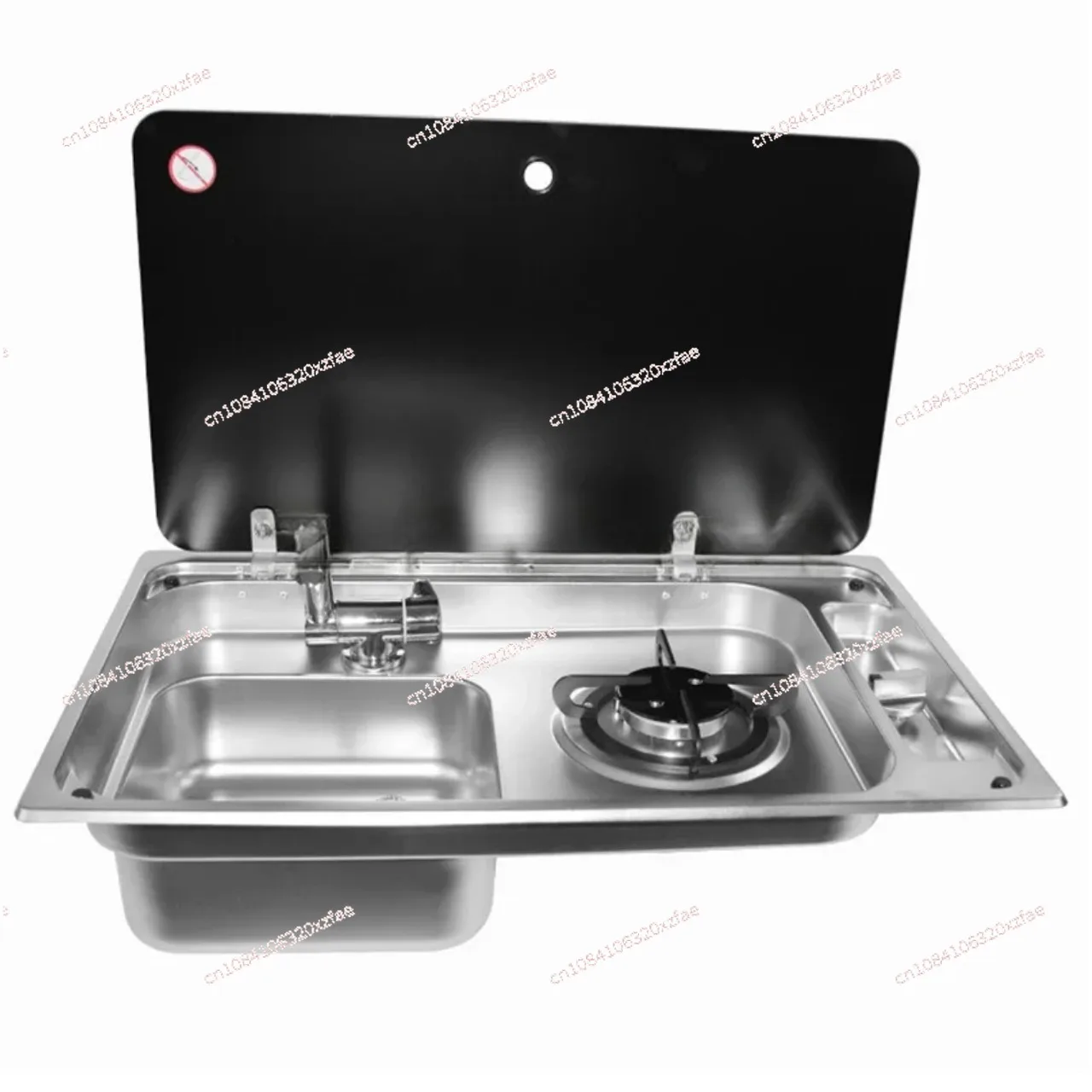 Two in One Caravan Hidden Single-Head Stove for Outdoors RV Gas Stove Multifunctional Folding with Sink Kitchen Gas Stove Sink