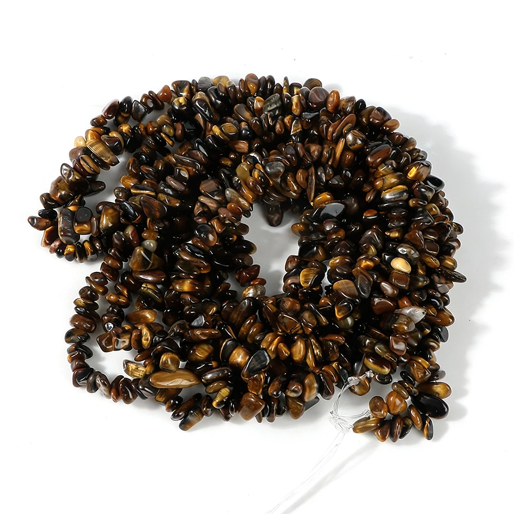 Natural Tiger Eye Irregular Chips Beads 5-10mm Loose Gravel Stone Beads for DIY Jewelry Making Bracelet Necklace 15