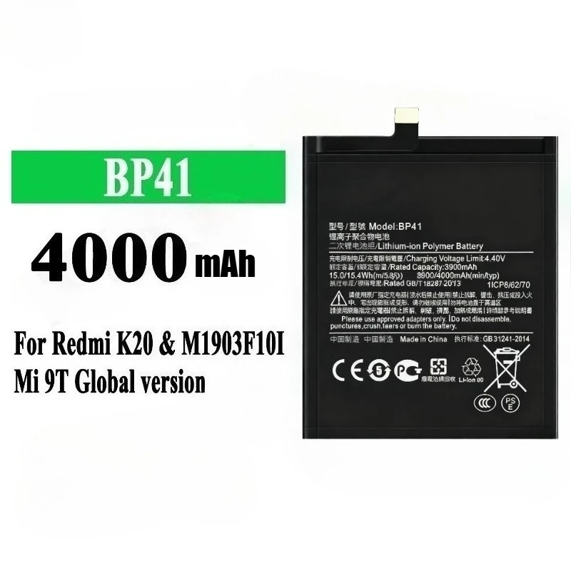 New BP41 BP40 Replacement Battery For Xiaomi Redmi K20 Pro Mi 9T Pro Mi9T for Redmi K20 Battery 4000mAh BP41 BP40