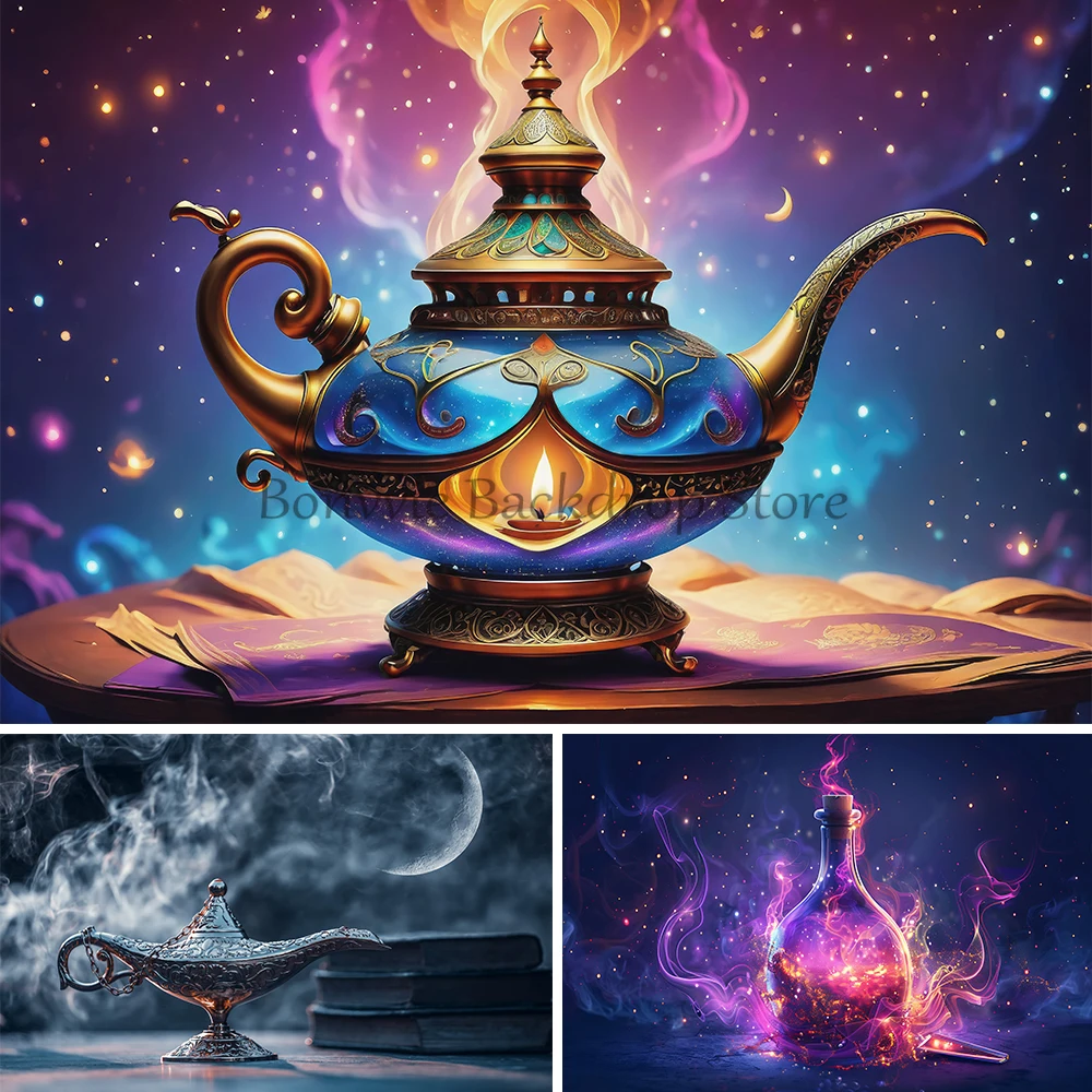 

Bonvvie Photography Background Aladdin's Lamps Family Photocall Kid Baby Portrait Photographic Backdrop for Photo Studio Props