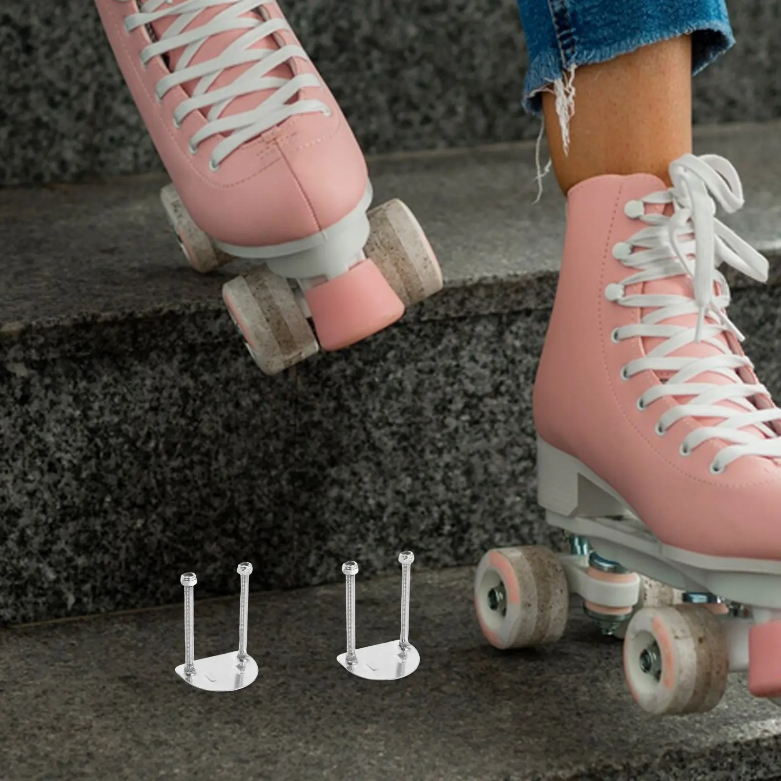 

8Pcs Roller Skate Accessories Stainless Steel Bracket Plates Essential Base Parts for Four Wheel Skates Quad Skate Hardware