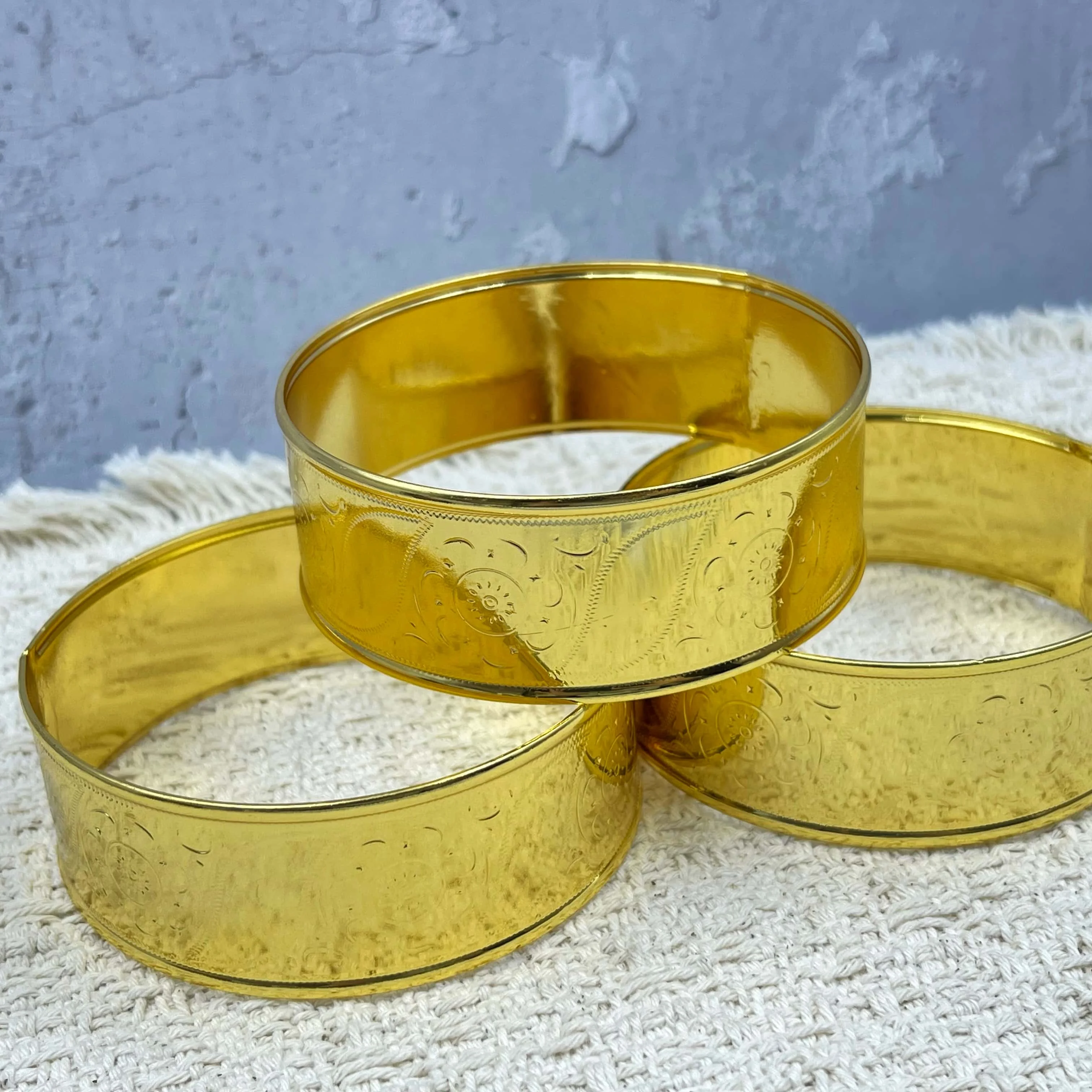New Design Vintage Indian Women\'s Big Bangle African Wedding Luxury Gold Plated Bride Exquisite Lucky Pattern Bracelet Jewelry