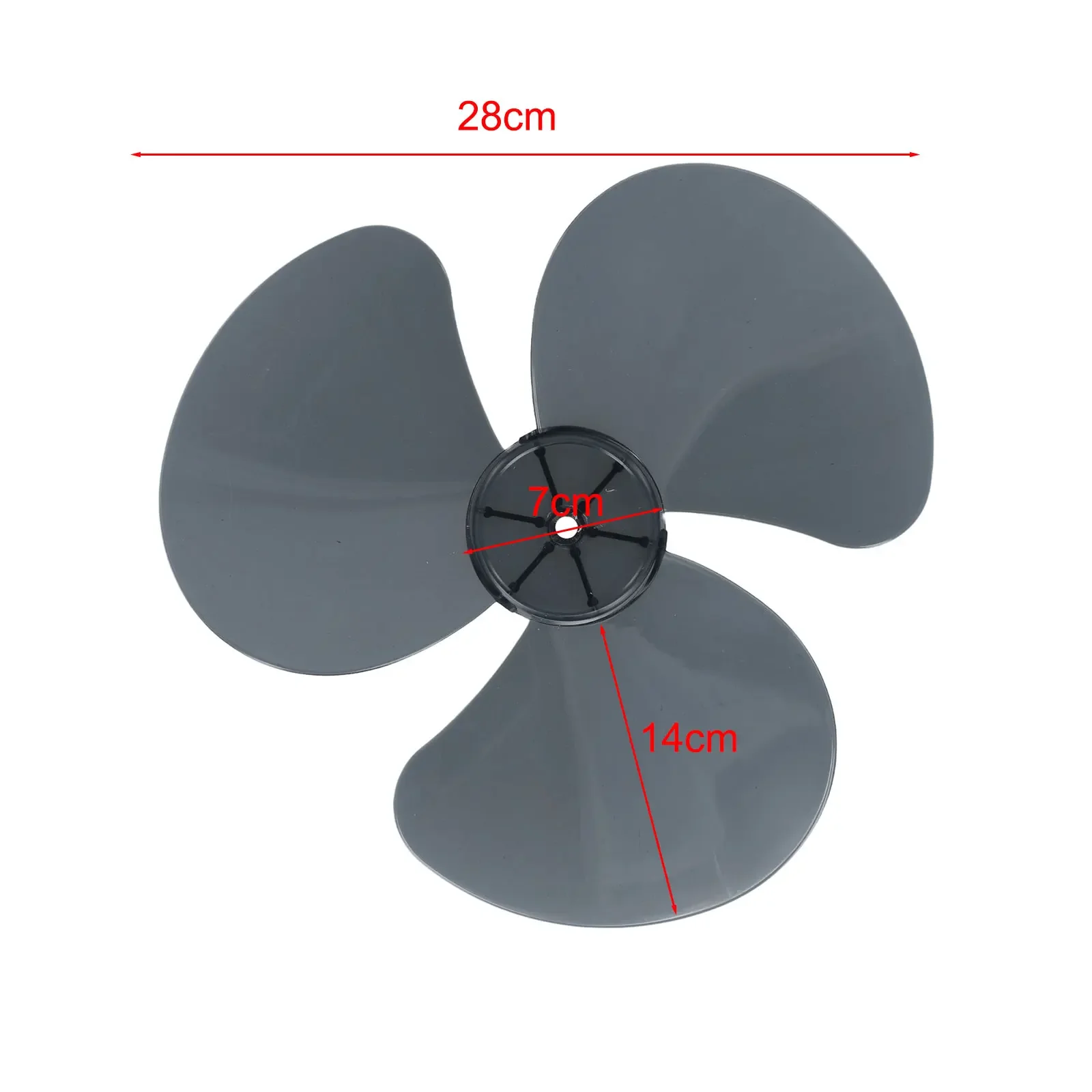 12" Plastic Fan Blade Transparent White Home Improvement Radius 14cm Table Fanner Transparent Black Practical