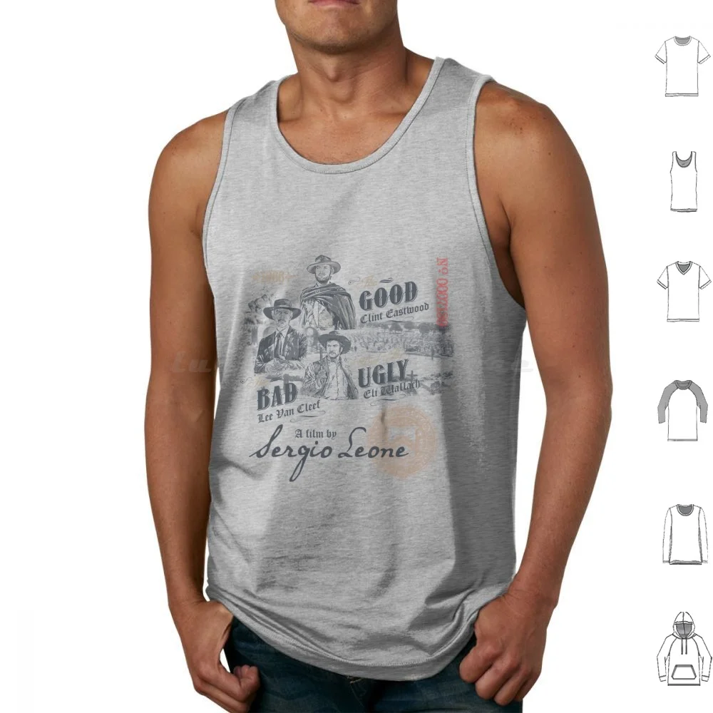 Good Bad Ugly Graphic Gift Men Tank Tops Vest Sleeveless Western Clint Eastwood The Good The Bad And The Ugly Movie Film