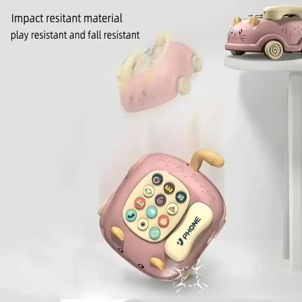 Telefono Educativo per Bambini a Forma di Autobus con Musica, Suoni e Luci, Simulazione Divertente e Adorabile di Telefono Fisso