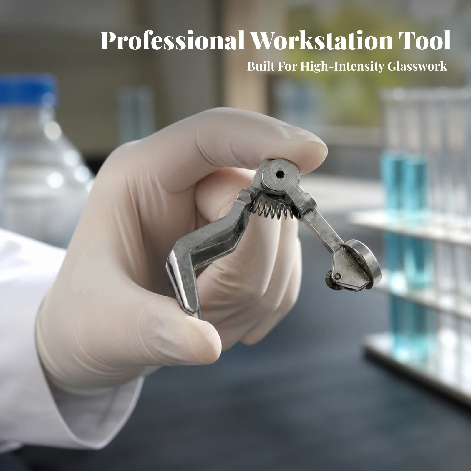 Glass Tube Cutter Spring-Loaded Glass Tubing Cutter Tool Zinc Alloy Compact for Professionals, Laboratory, Workshop
