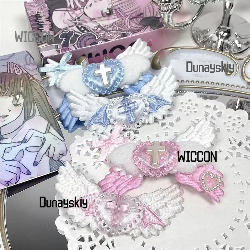 

Jirai Kei японская Лолита для женщин и девочек реквизит для косплея цвета воды розовые крылья ангела звезда субкультура прическа Хэллоуин Рождество