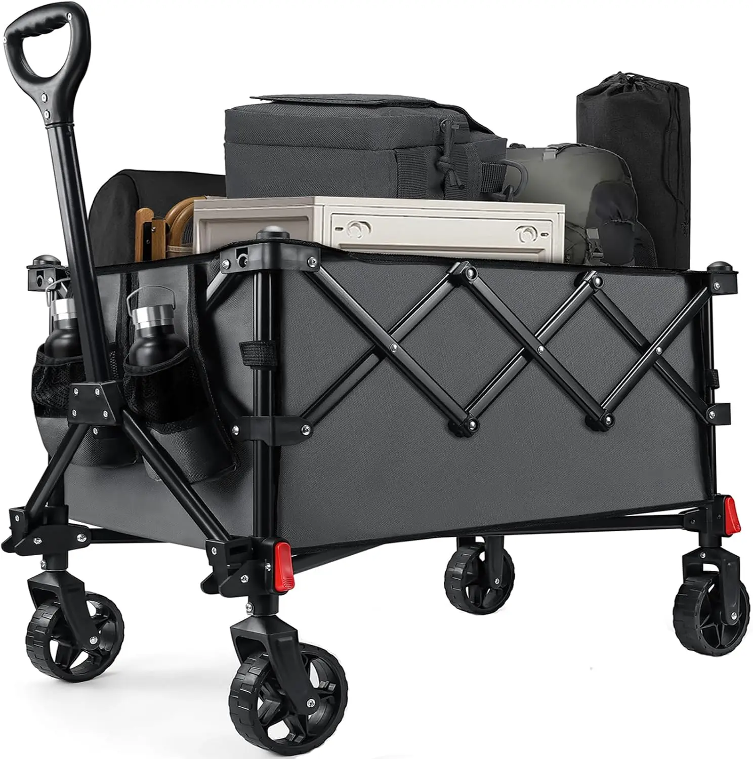 

Складные тележки для кемпинга, пляжные складные тележки на колесах грузоподъемностью 220 фунтов, сверхпрочные тележки для продуктов