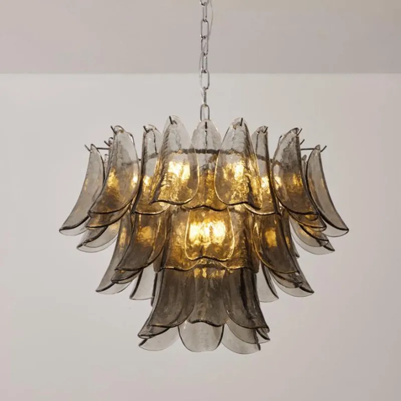 

Стеклянная люстра Franch, дымчато-серая, художественный дизайн, подвесные светильники для спальни, гостиной, столовой, домашнего декора, освещение