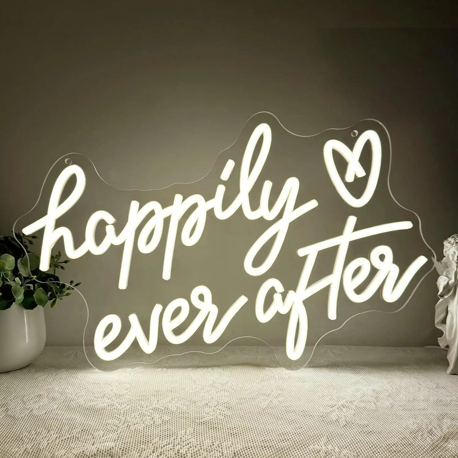 

Happily Ever After Neon Sign USB Powered LED Light for Engagement Party Bridal Shower Decoration Valentine's Day Night Light