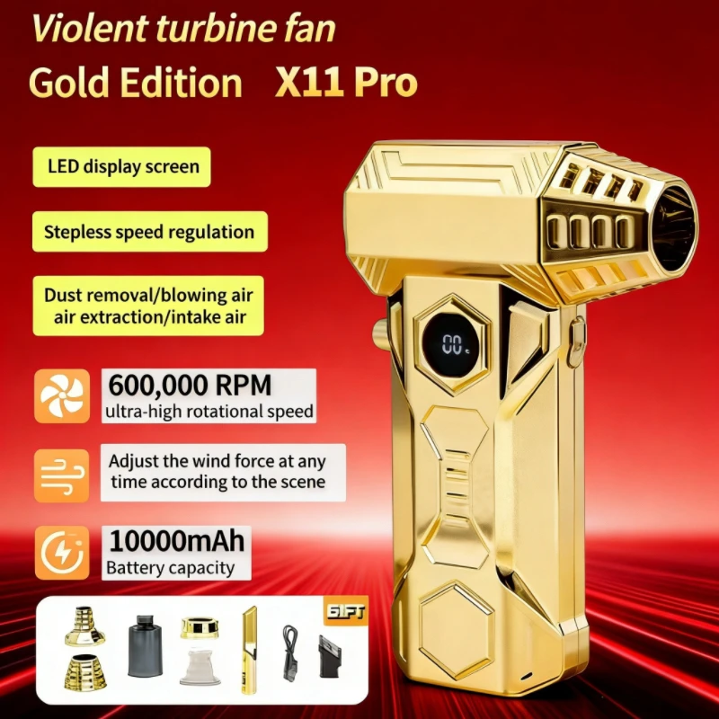 

X11 Super Powerful Compressed Air Duster Electricity, Consumption Display Air Vacuum Blower Jet Fan For Car 600000RPM Air Blower