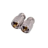 2 Pieces Coaxial Adapters Connector Copper N/J Female Type To PL259 U/J Male Jack RF Plug Adapter DIY Accessory