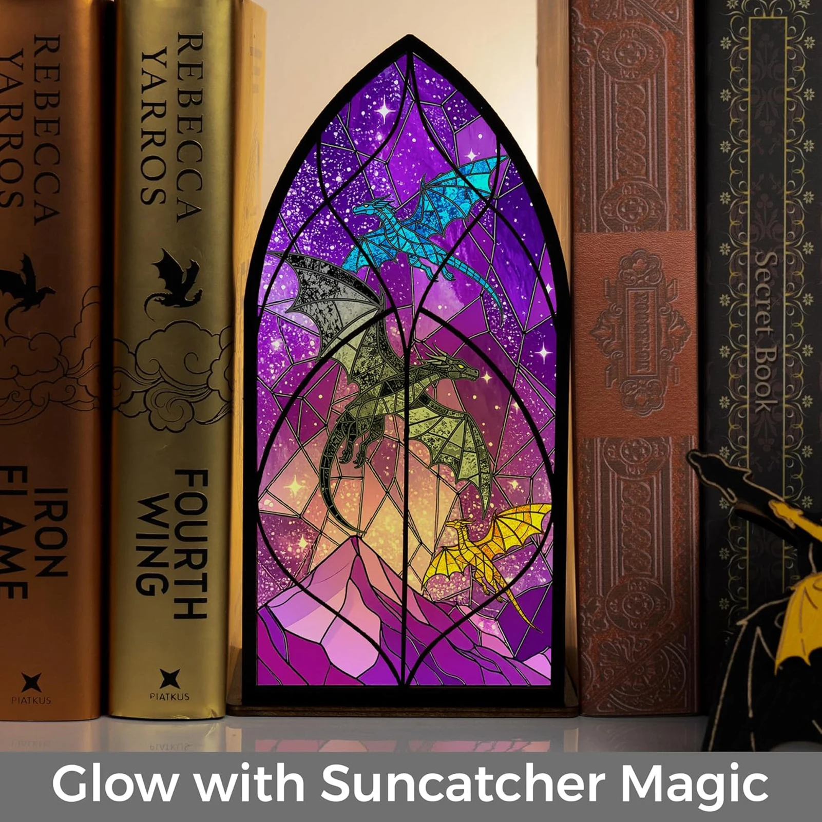 

Natural Wood Dragon Bookend Display Wooden Shelf Decor Fantasy Style Book Holder for Readers Study Room Decoration Gifta