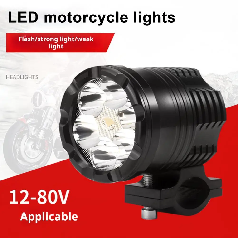 Motorcycle LED Headlight 3200 High Lumens Auxiliary Driving Light IP67 Waterproof 6000K Universal Motorbike Headlamp Replacement