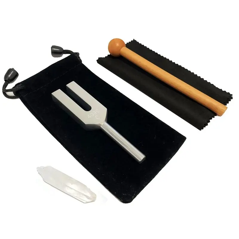 ABGH-4X 4096 Hz Tuning Fork, Crystal Tuning Fork For Healing, -Grade With Wood Hammer And Soft Storage Bag