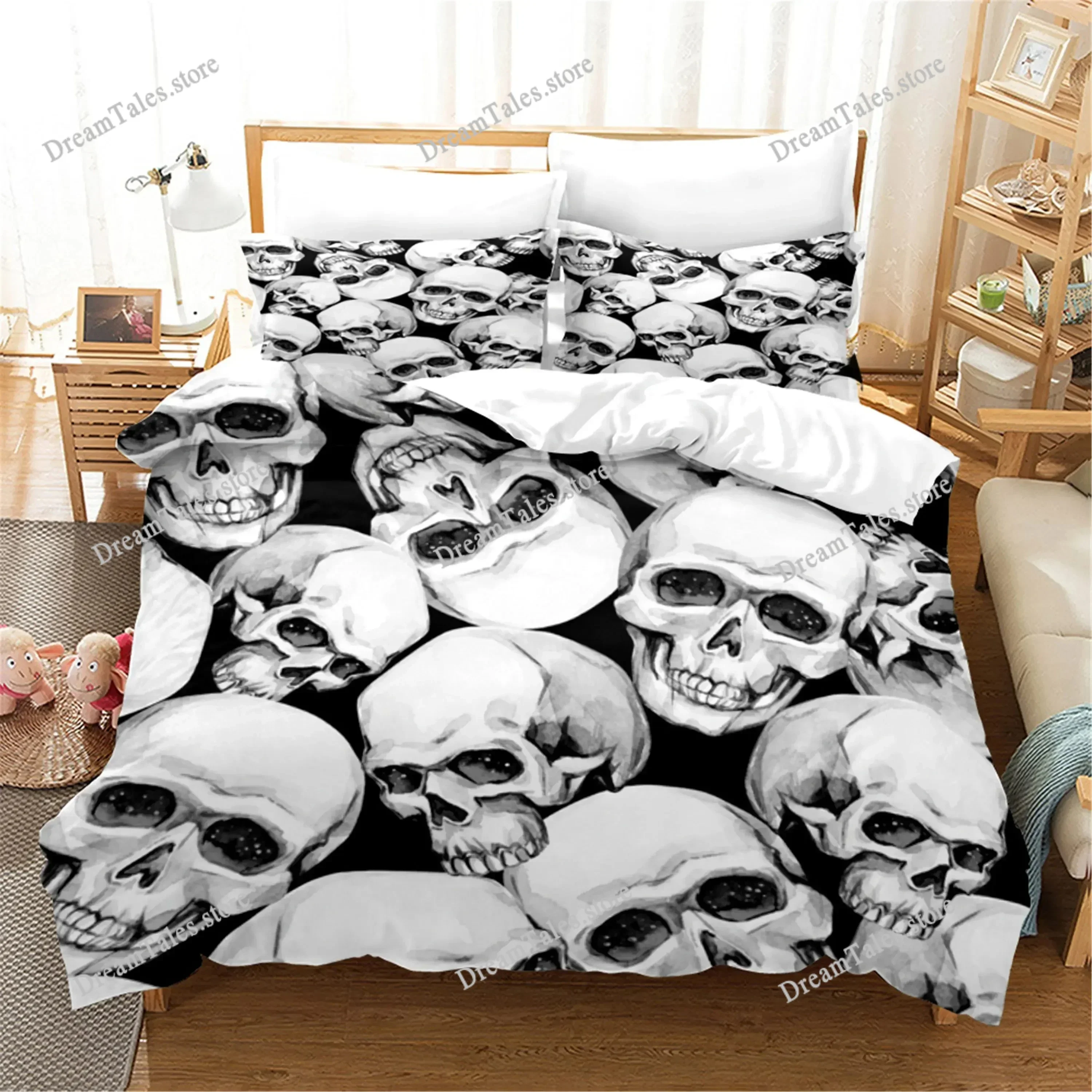 

3D Printed Skull Bedding Set Pillowcase Cyber Love Duvet Cover Double Twin Full Queen King Adult Kids Bedclothes Quilt Cover741