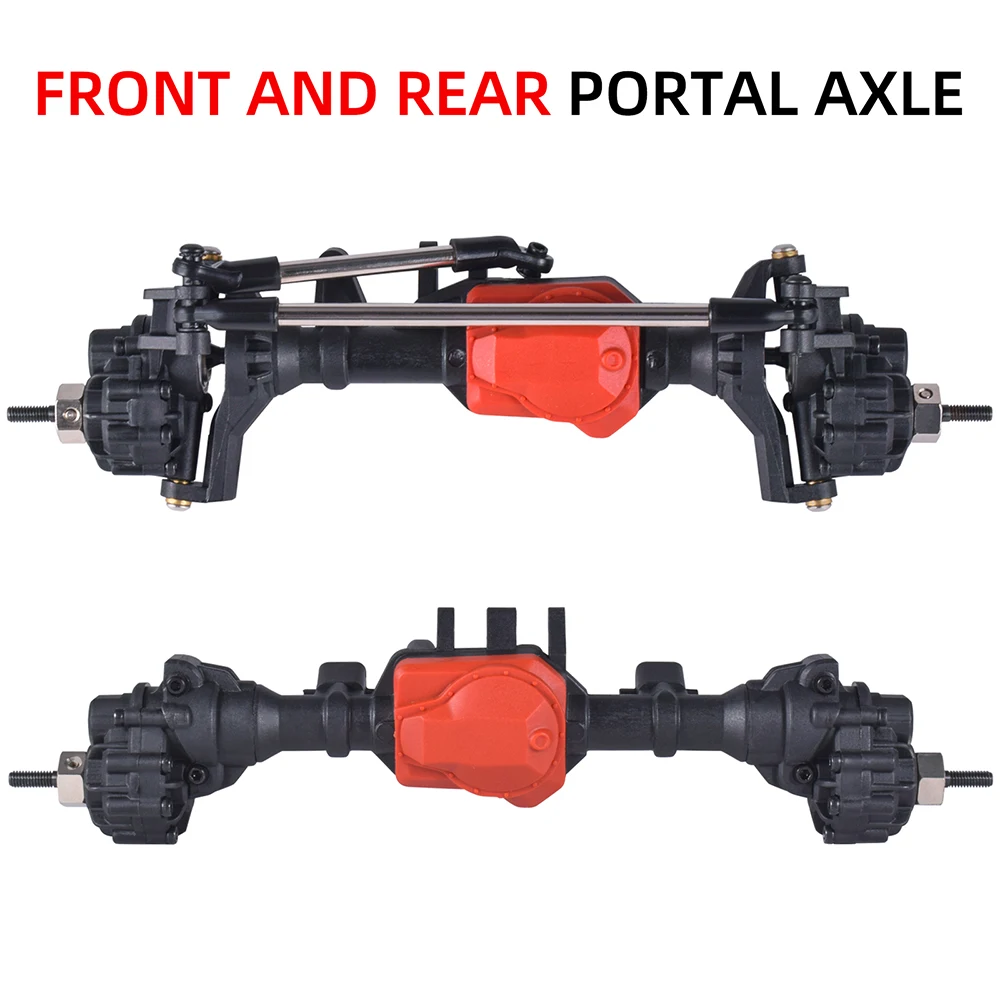 AUSTARHOBBY Metal RC Portal Axles 1/10 Front and Rear axle with T-lock Differential for Traxxas TRX-4 Axle RC Car Upgrades Parts