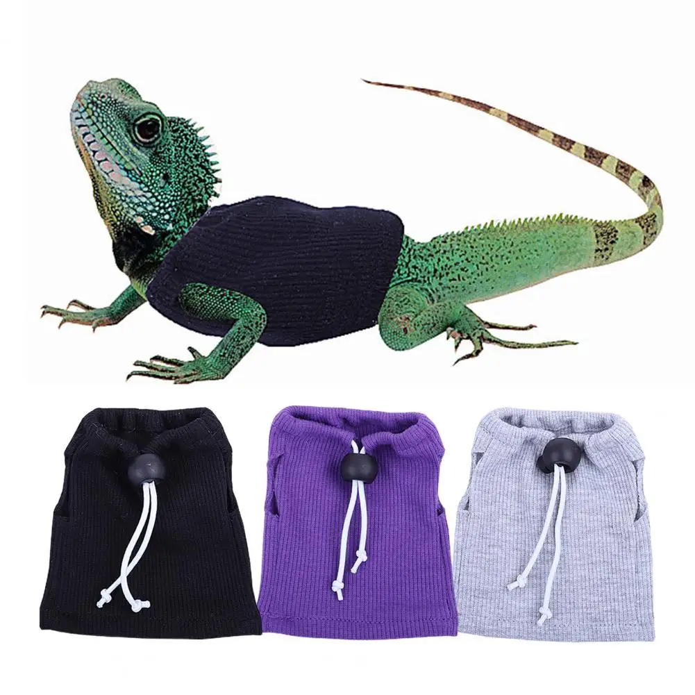 Lizard Clothes Sleeveless Breathable Buckle Adjustment Reptile Bearded Dragon T-Shirt Vest Top Small Animals Clothes for Gecko