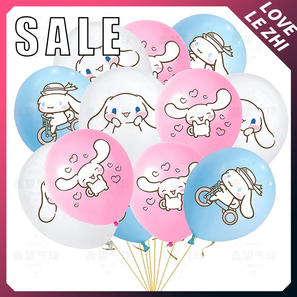 

Sales Promotion Sanrio Cinnamoroll Themed Birthday Partys Balloons Decorations Kawaii Anime 12Inch Latex Balloons Set Kids Gift