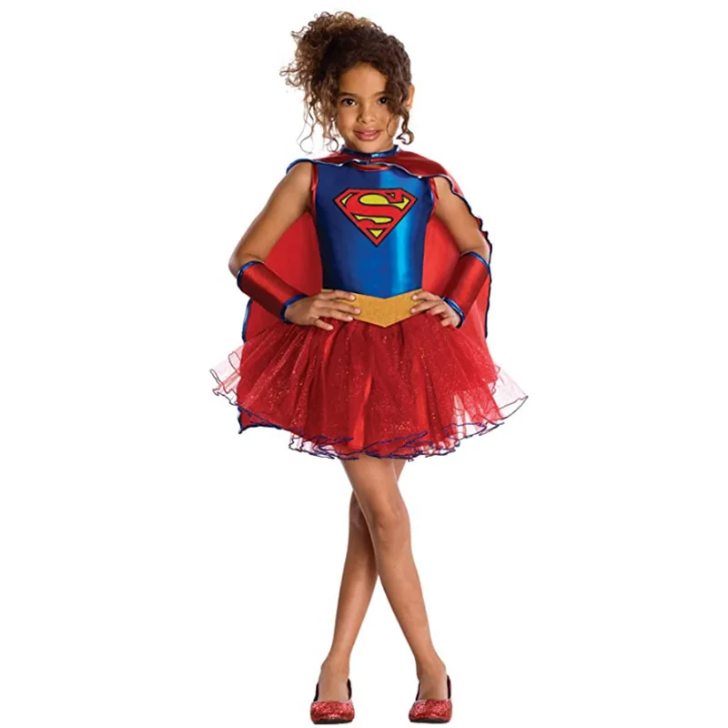 

Halloween Super Girls Hero Cosplay Costumes Kids Superhero Party Role Playing Mesh Dress Little Girl Anime Movie Goddess Outfit