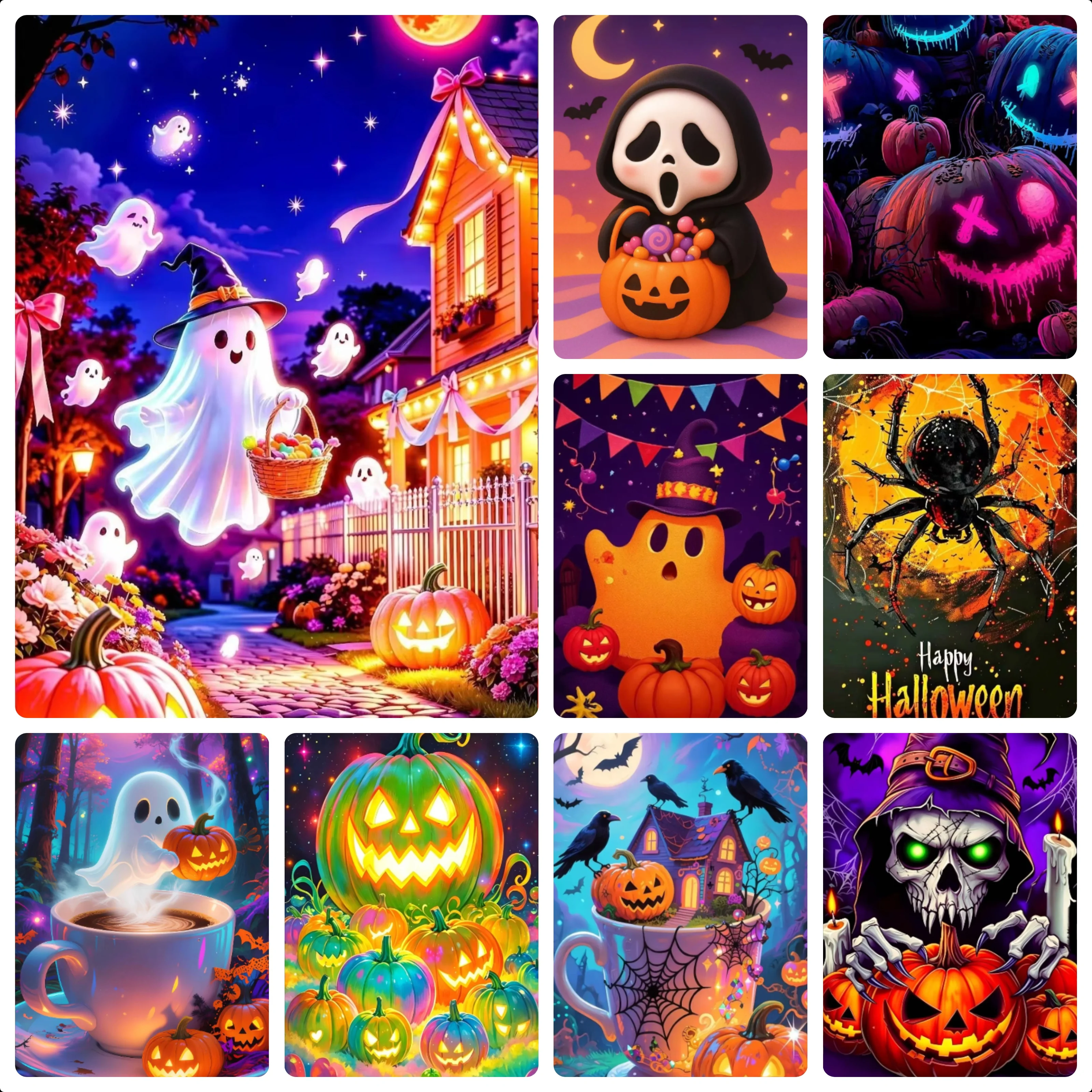 Jigsaw Puzzle 500/1000/1200/2000PCS Halloween Multi Scene Collage Ghost Pumpkin Spider Skull DIY Puzzle Home Decoration Gift